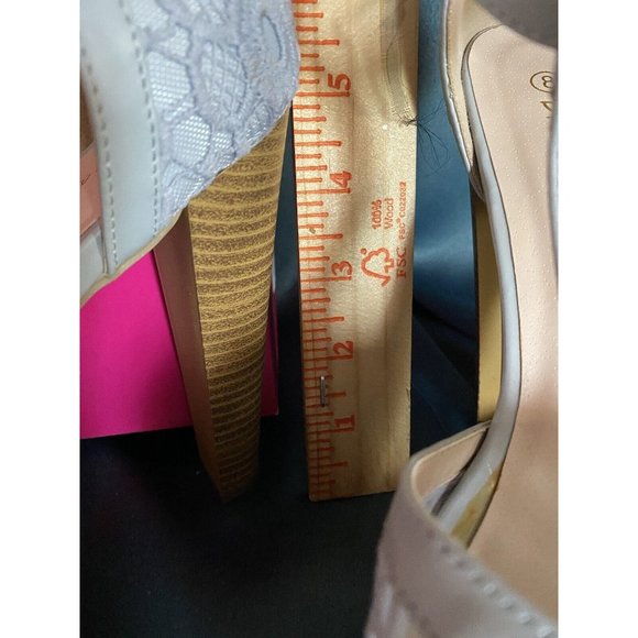 Dream Pairs “Laura L” Grey Lace Platform Pump 5” High Heel Shoes, Adj Buckle - Picture 4 of 4